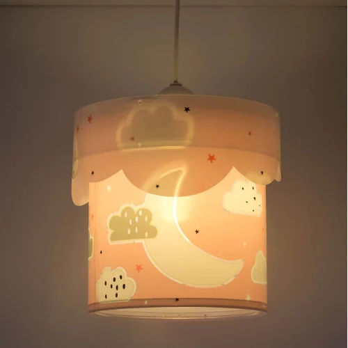 LAMPE PENDENTIF POUR ENFANTS ROSE MOON E27