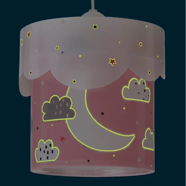 LAMPE PENDENTIF POUR ENFANTS ROSE MOON E27