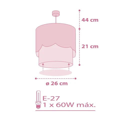 LAMPE PENDENTIF POUR ENFANTS ROSE MOON E27