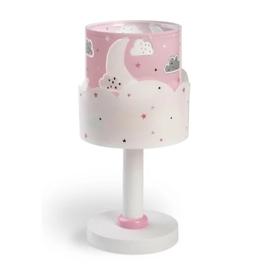 LAMPE DE TABLE ROSE POUR ENFANTS MOON E14 2
