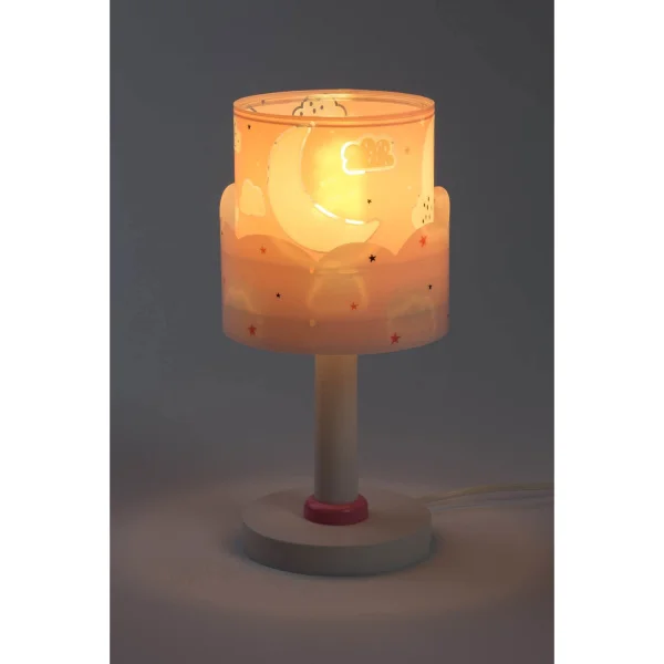 LAMPE DE TABLE ROSE POUR ENFANTS MOON E14