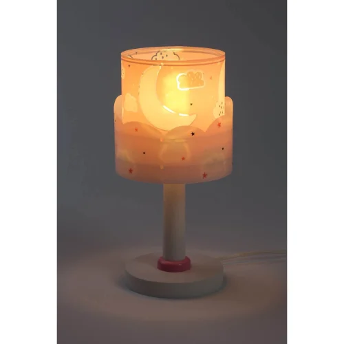 LAMPE DE TABLE ROSE POUR ENFANTS MOON E14