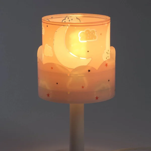 LAMPE DE TABLE ROSE POUR ENFANTS MOON E14