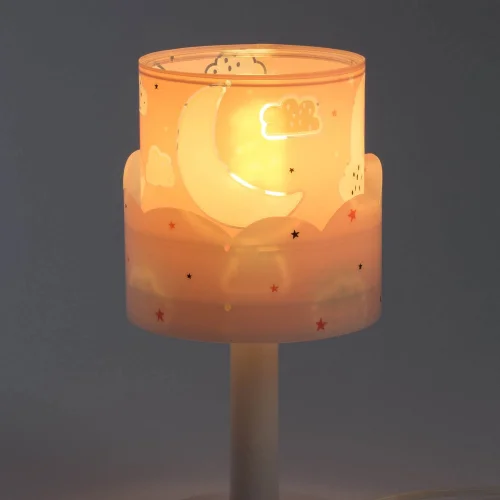 LAMPE DE TABLE ROSE POUR ENFANTS MOON E14