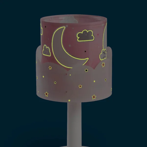 LAMPE DE TABLE ROSE POUR ENFANTS MOON E14