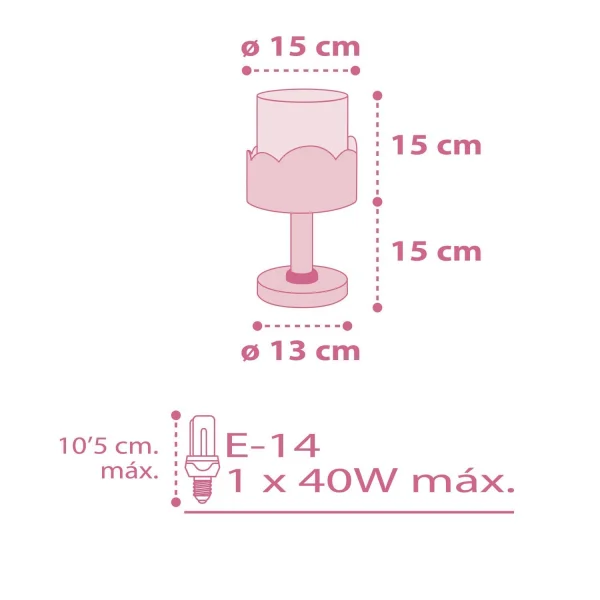 LAMPE DE TABLE ROSE POUR ENFANTS MOON E14