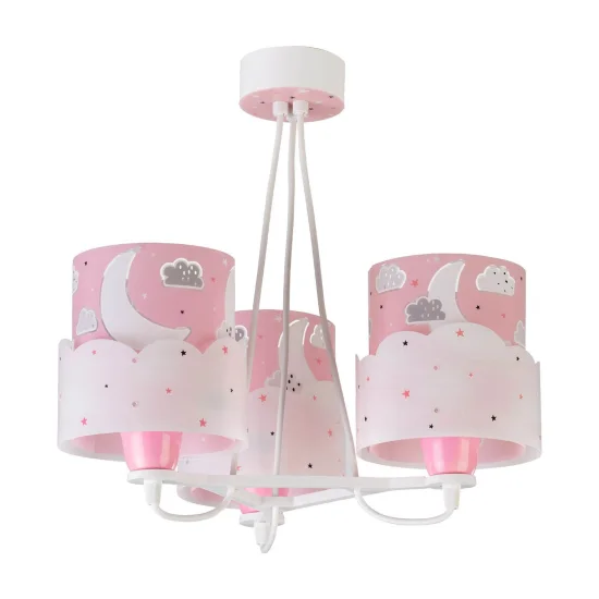 LAMPE POUR ENFANTS 3 LUMIÈRES DE LUNE E27 ROSE 2