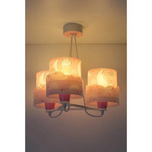 LAMPE POUR ENFANTS 3 LUMIÈRES DE LUNE E27 ROSE