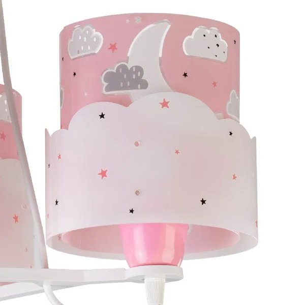 LAMPE POUR ENFANTS 3 LUMIÈRES DE LUNE E27 ROSE