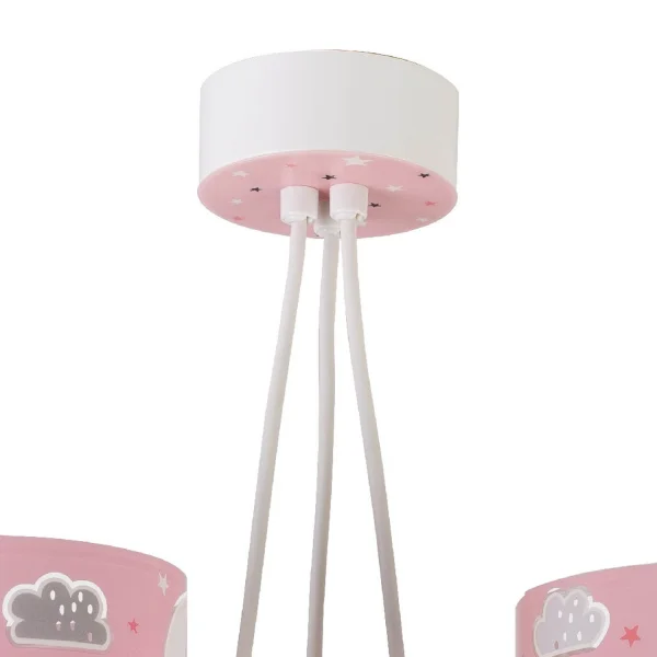 LAMPE POUR ENFANTS 3 LUMIÈRES DE LUNE E27 ROSE