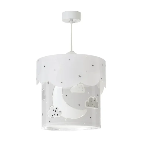 PENDENTIF LAMPE LUNE E27 GRIS 2