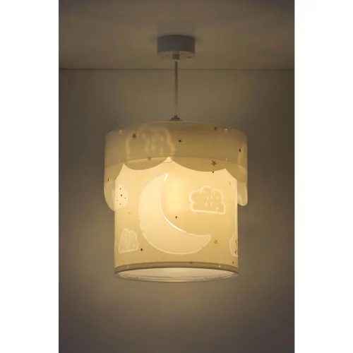PENDENTIF LAMPE LUNE E27 GRIS
