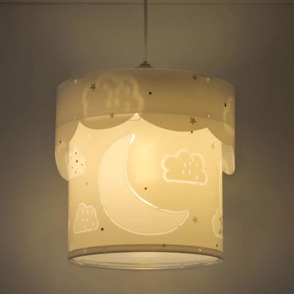 PENDENTIF LAMPE LUNE E27 GRIS