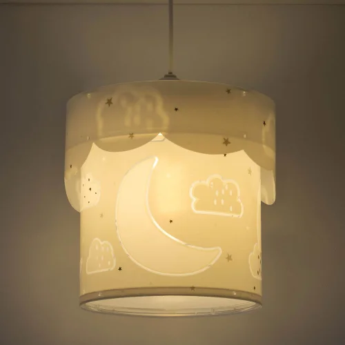 PENDENTIF LAMPE LUNE E27 GRIS