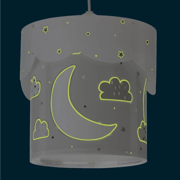 PENDENTIF LAMPE LUNE E27 GRIS