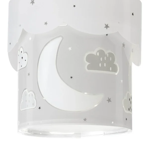 PENDENTIF LAMPE LUNE E27 GRIS