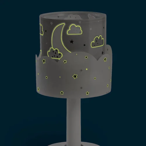 LAMPE DE TABLE POUR ENFANTS GRISE E14 MOON E14