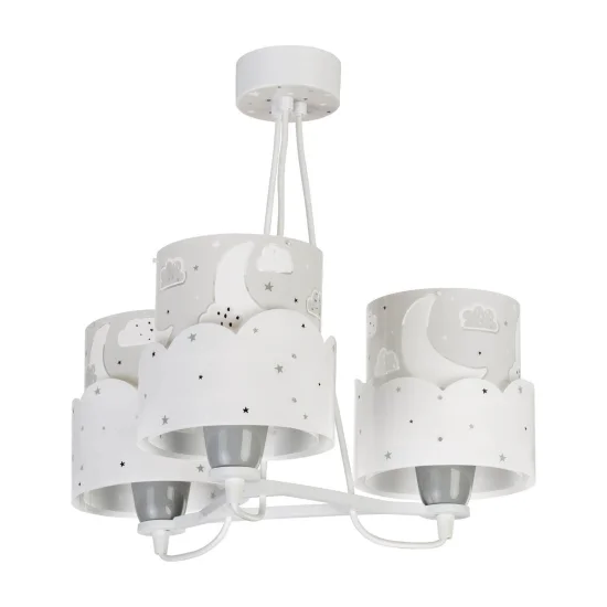 LAMPE POUR ENFANTS 3 LUMIÈRES DE LUNE E27 GRIS