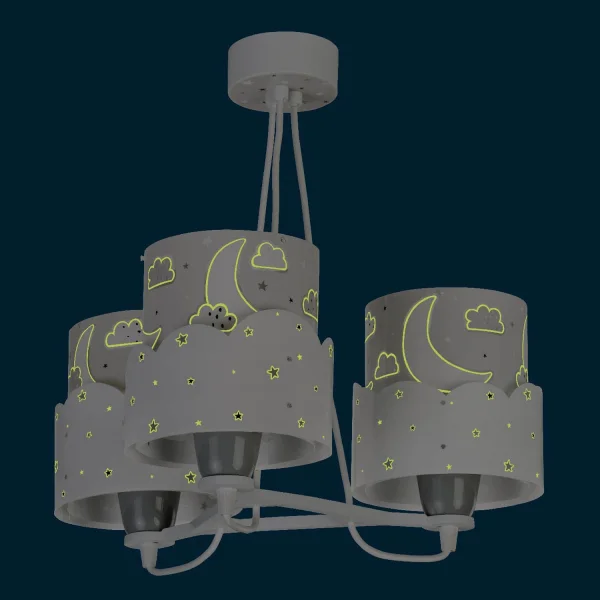 LAMPE POUR ENFANTS 3 LUMIÈRES DE LUNE E27 GRIS