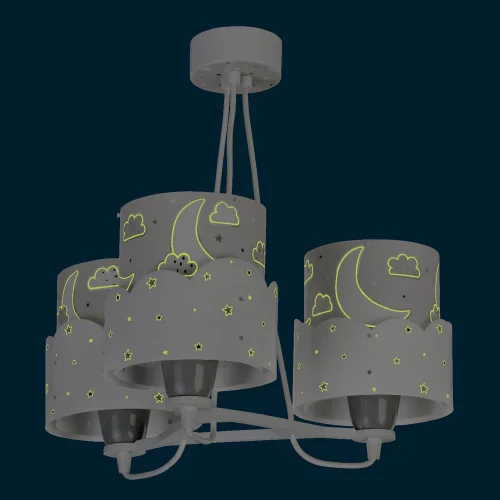 LAMPE POUR ENFANTS 3 LUMIÈRES DE LUNE E27 GRIS
