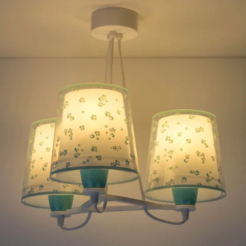 LAMPE POUR ENFANTS 3 LUMIÈRES RÊVE FLEURS E27 VERT