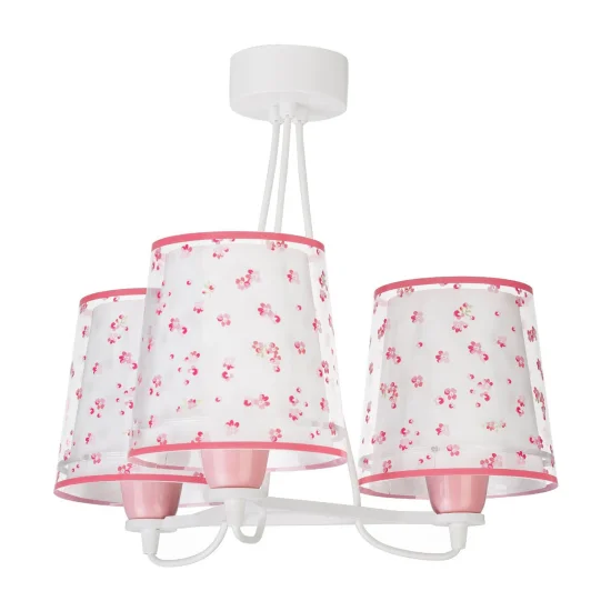 LAMPE POUR ENFANTS 3 LUMIÈRES RÊVE FLEURS E27 ROSE