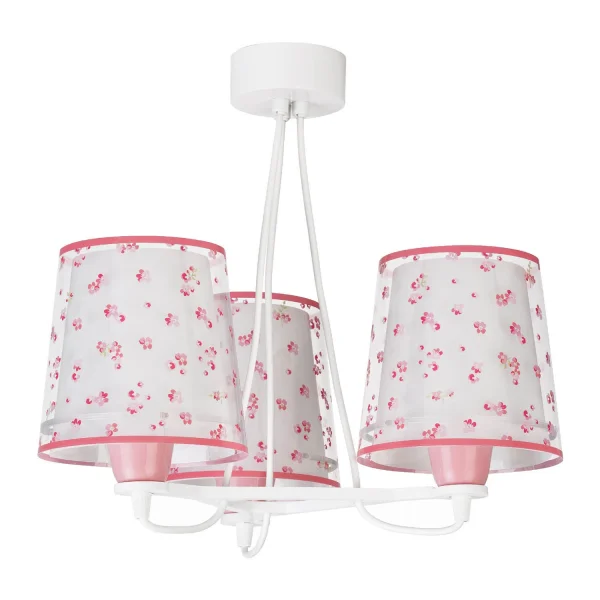 LAMPE POUR ENFANTS 3 LUMIÈRES RÊVE FLEURS E27 ROSE