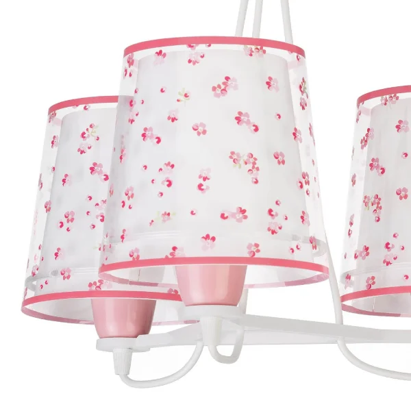 LAMPE POUR ENFANTS 3 LUMIÈRES RÊVE FLEURS E27 ROSE