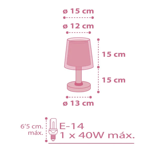 FLEURS DE RÊVE DE LAMPE DE TABLE POUR ENFANTS E14 ROSE