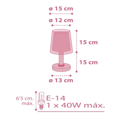 FLEURS DE RÊVE DE LAMPE DE TABLE POUR ENFANTS E14 ROSE