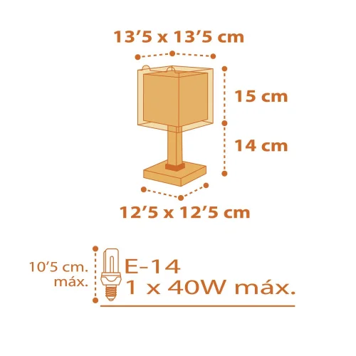 PETITE LAMPE DE TABLE POUR ENFANTS TIGRE E14