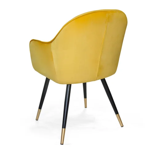 FAUTEUIL GRAYSON VELOURS MOUTARDE