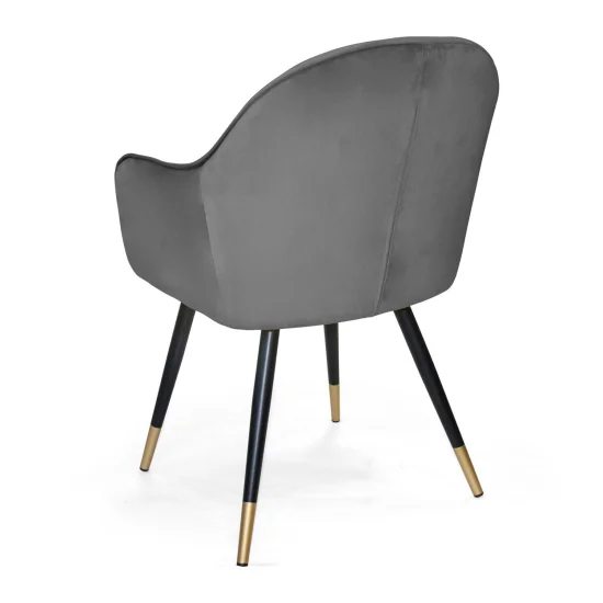 FAUTEUIL GRAYSON VELOURS GRIS 2