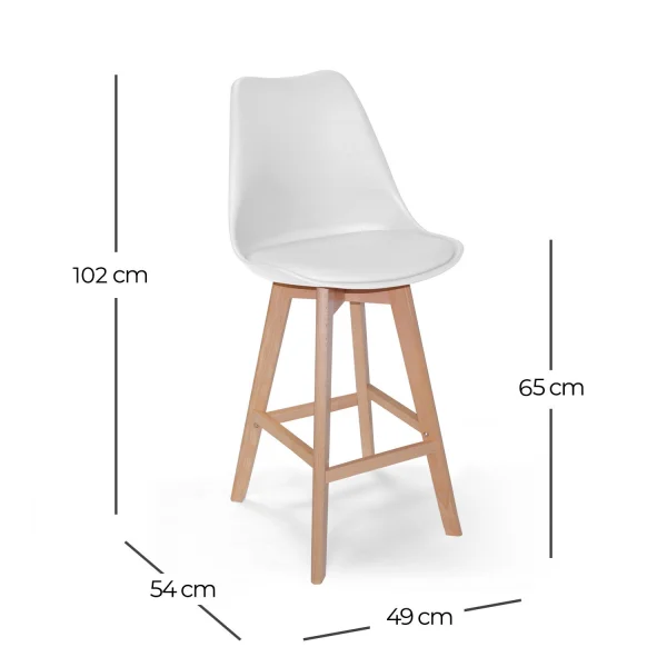 TABOURET GRIS KARLSKRONA DEMI-TOUR