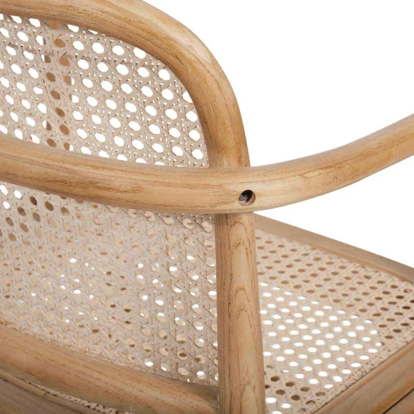 CHAISE HANNAH AVEC ACCOUDOIRS EN BOIS NATUREL ROTIN