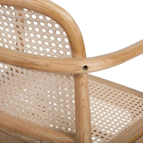 CHAISE HANNAH AVEC ACCOUDOIRS EN BOIS NATUREL ROTIN