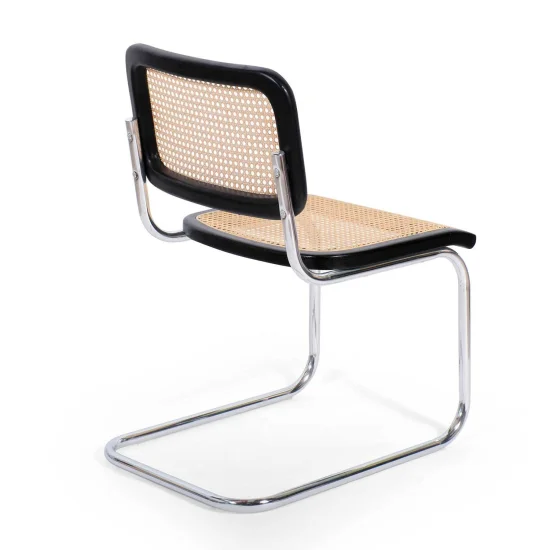 CHAISE WEBSTER NOIR ROTIN NATUREL 2