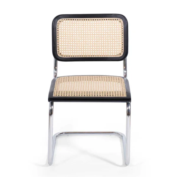 CHAISE WEBSTER NOIR ROTIN NATUREL