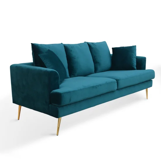 SKYLA CANAPÉ 3 CARRÉS TURQUOISE 2