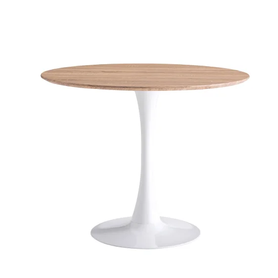 TABLE SAN ANTONI 90 CM COUVERCLE NATUREL JAMBE BLANCHE 2