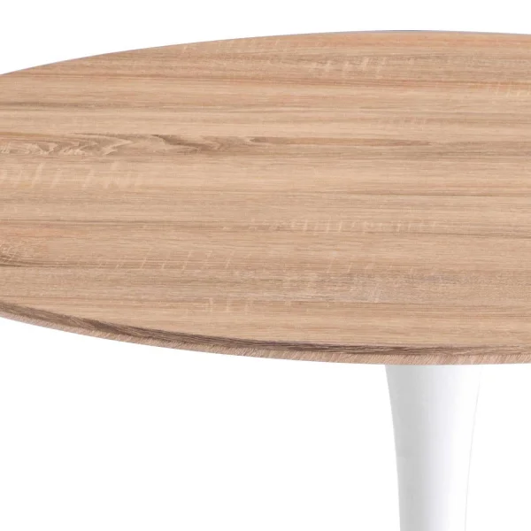 TABLE SAN ANTONI 90 CM COUVERCLE NATUREL JAMBE BLANCHE