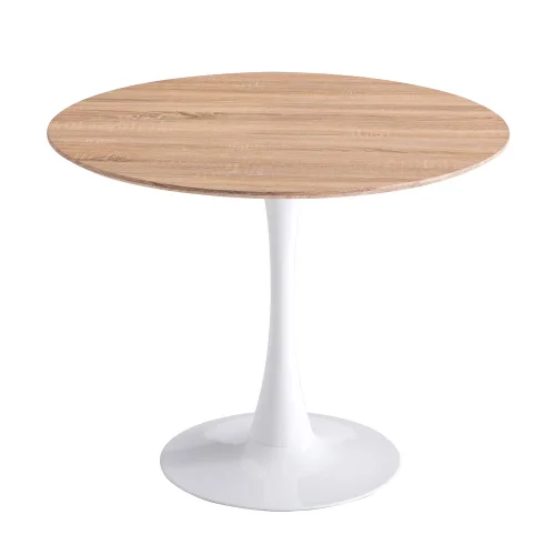 TABLE SAN ANTONI 90 CM COUVERCLE NATUREL JAMBE BLANCHE