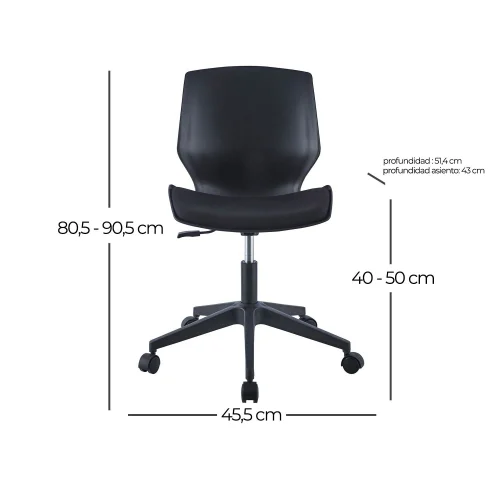 CHAISE DE BUREAU LAWRENCE AVEC DES ROUES NOIRES