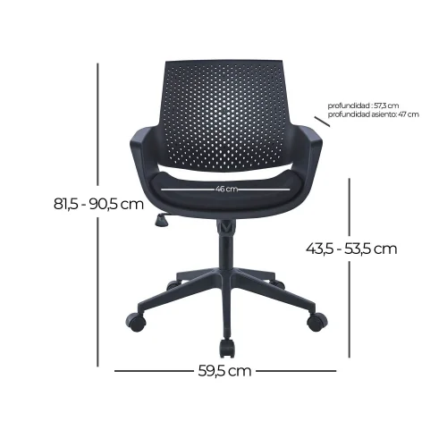 CHAISE DE BUREAU CLIFFORD AVEC DES ROUES NOIRES CHAISE DE BUREAU CLIFFORD AVEC DES ROUES NOIRES
