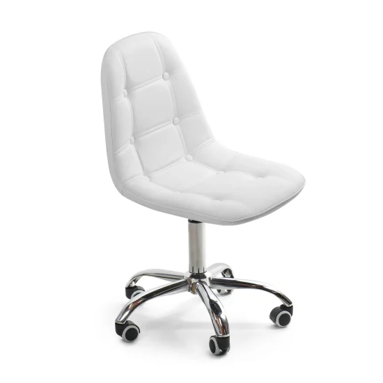 CHAISE DE BUREAU GREG AVEC ROUES BLANCHES DE CAPITONE