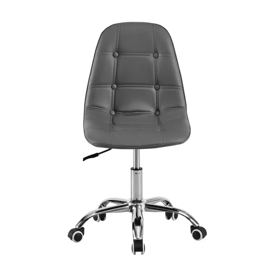 CHAISE DE BUREAU GREG AVEC ROUES CAPITONE GRISES 2