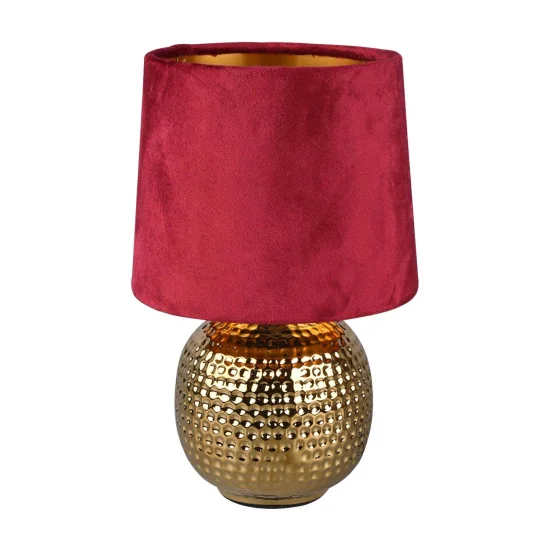 LAMPE DE TABLE GAELA ÉCRAN ROUGE CÉRAMIQUE E14 2