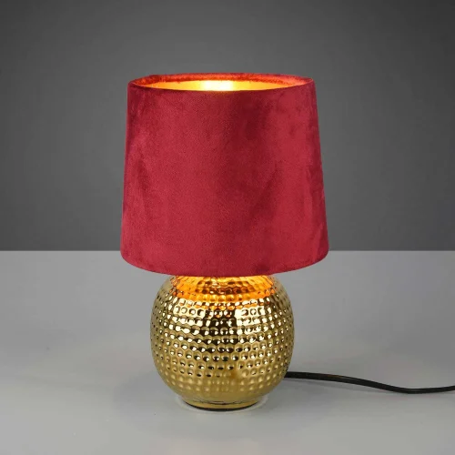 LAMPE DE TABLE GAELA ÉCRAN ROUGE CÉRAMIQUE E14