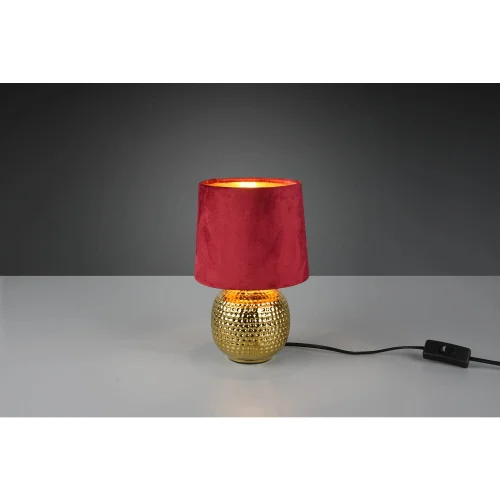 LAMPE DE TABLE GAELA ÉCRAN ROUGE CÉRAMIQUE E14