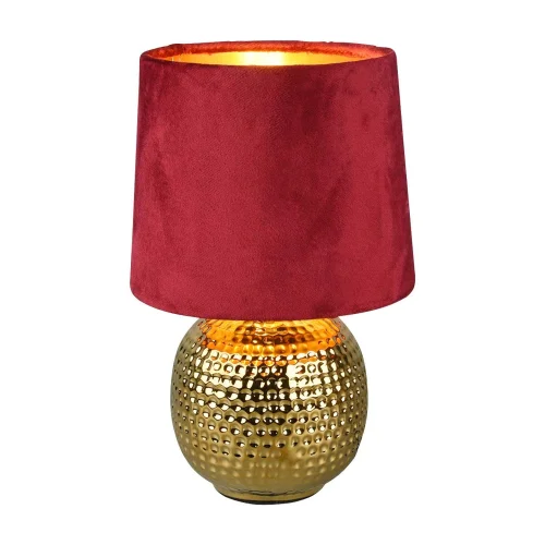 LAMPE DE TABLE GAELA ÉCRAN ROUGE CÉRAMIQUE E14